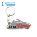 Vente en gros sans minimum personnalisé en forme de taxi en relief logo impression porte-clés de voiture en pvc souple à vendre